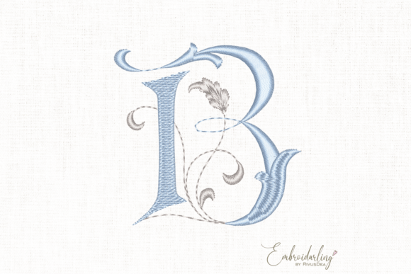 Download Vintage Floral B, Machine Embroidery Letter - Letter Collection
