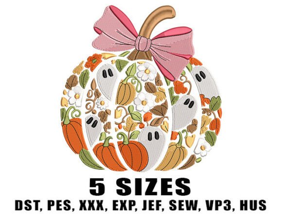 Download Cute Girly Pumpkin Embroidery Design - Girl Collection