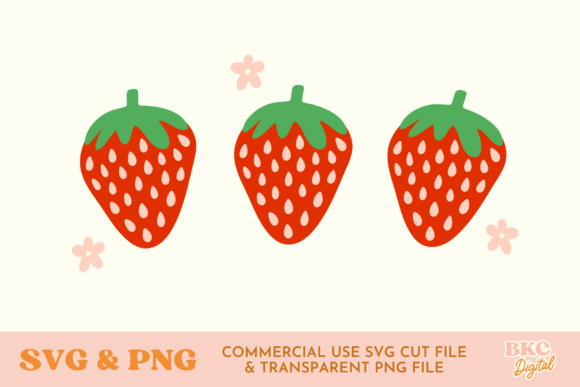 Download Strawberries &amp; Flowers SVG &amp; PNG - Premium Bundle