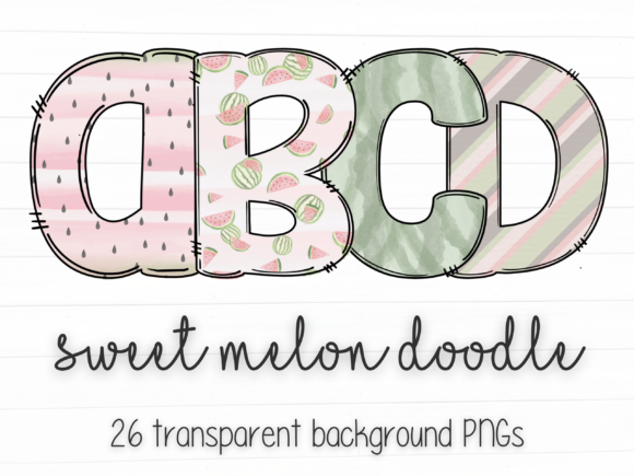 Download Pastel Rainbow Doodle Letters Alpha PNGs - Letter Collection