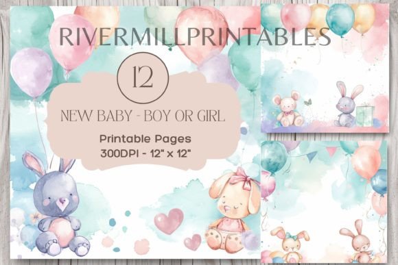 Download New Baby Digital Paper Pack Boy or Girl - Girl Collection