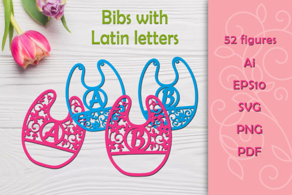 Download Bibs with Latin Letters. SVG - Letter Collection