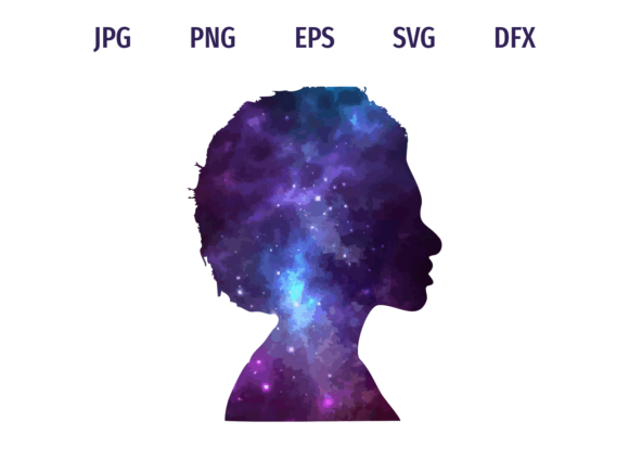 Download Galaxy Afro Girl Face Silhouette - Girl Collection