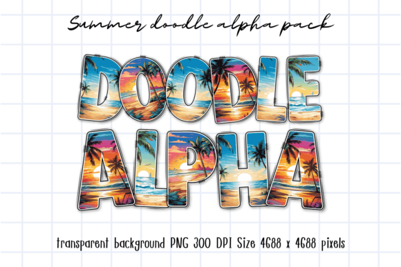 Download Summer Vacation Sea Beach Doodle Letters - Letter Collection